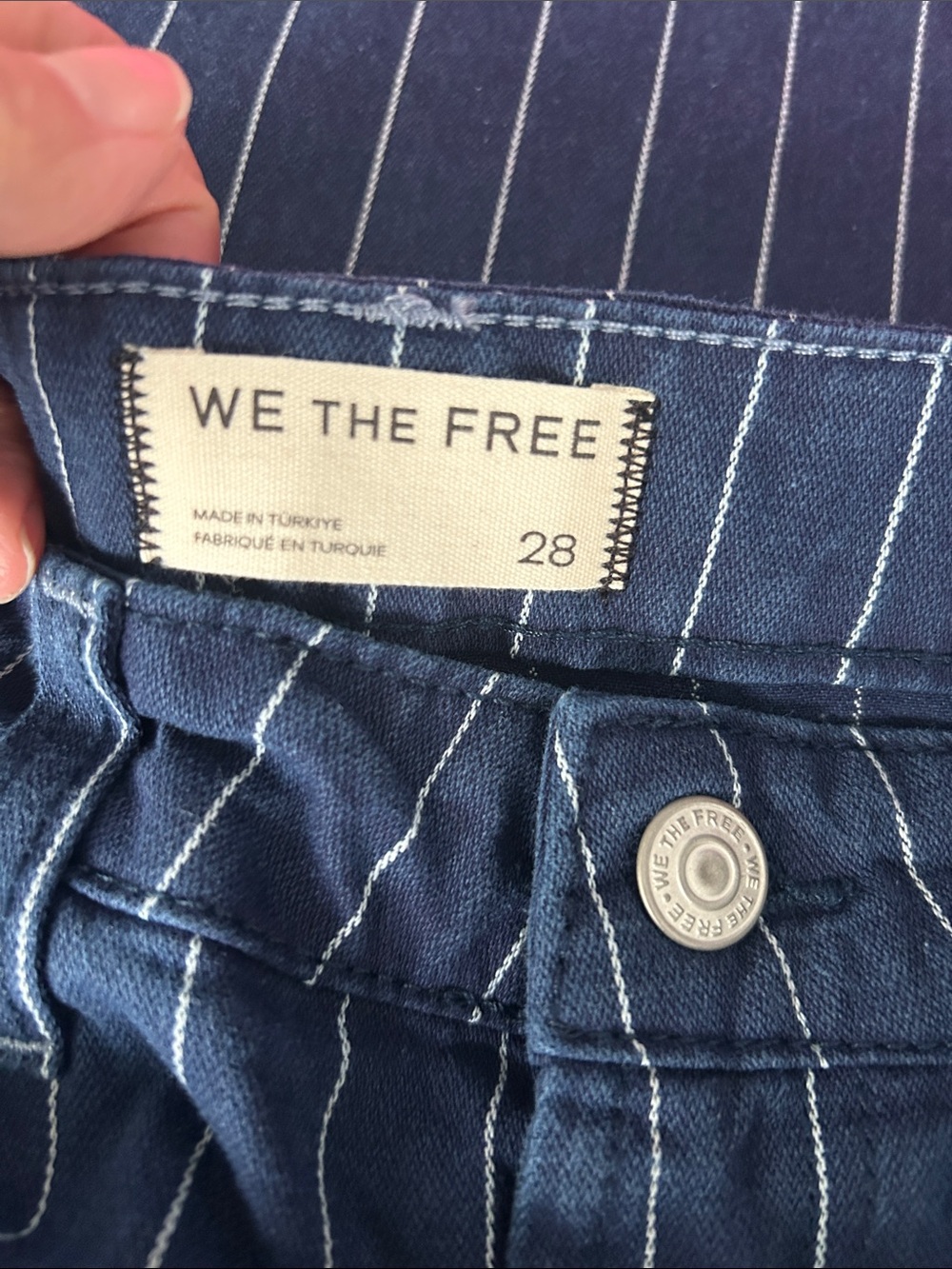 FREE PEOPLE x We The Free Nia Striped Boyfriend Jeans size 28 - Picture 7 of 9